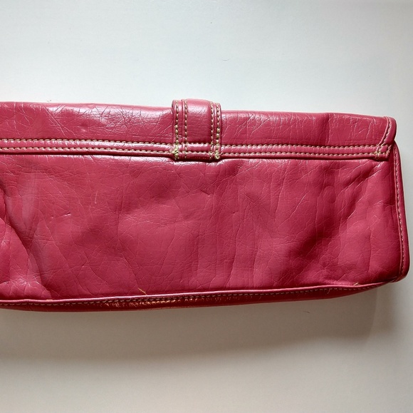 Faux leather Clutch, coral/dark salmon color - Picture 4 of 7